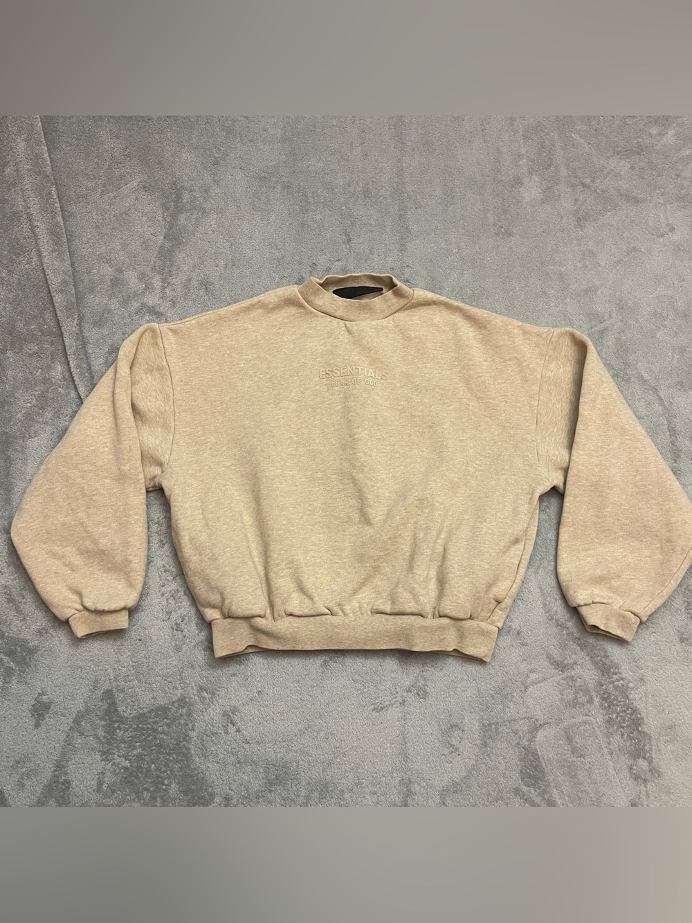 Essentials Fear of God Mock Neck Sweatshirt Size Youth 10 Beige/Wheat/Tan
